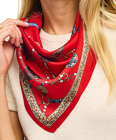 Red Narrow Scarf - Red