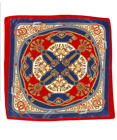 Red Navy Narrow Scarf - Red/Navy