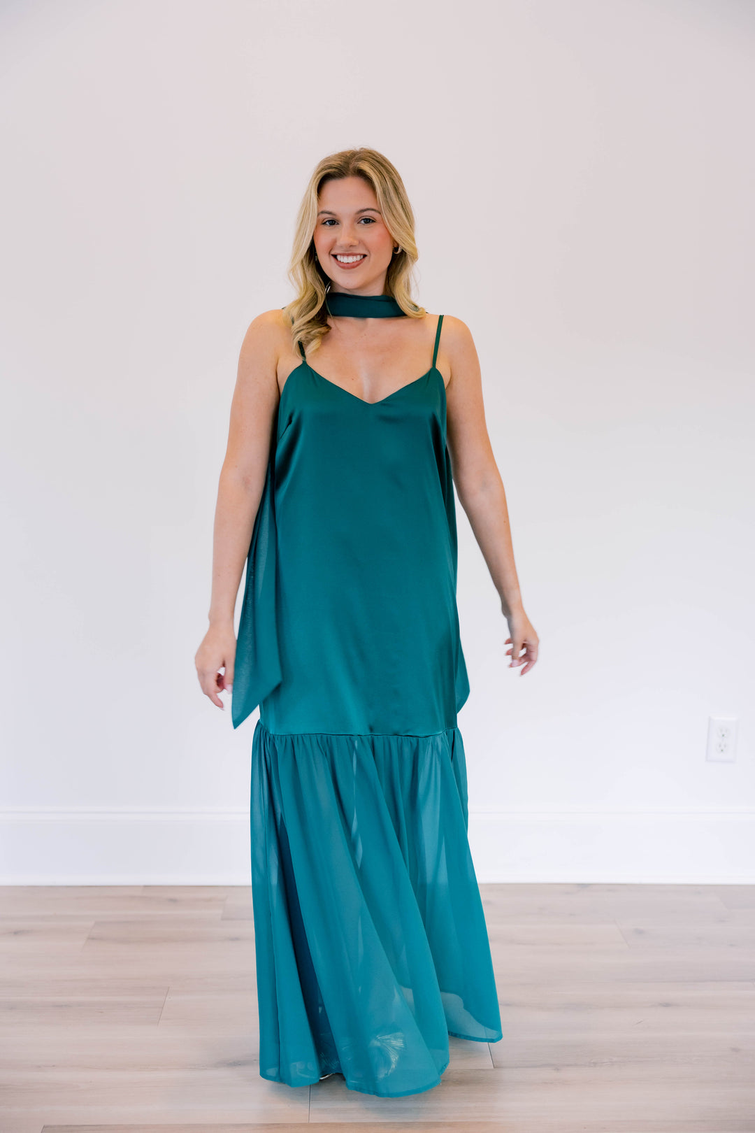 Chiffon Scarf Accent Maxi
