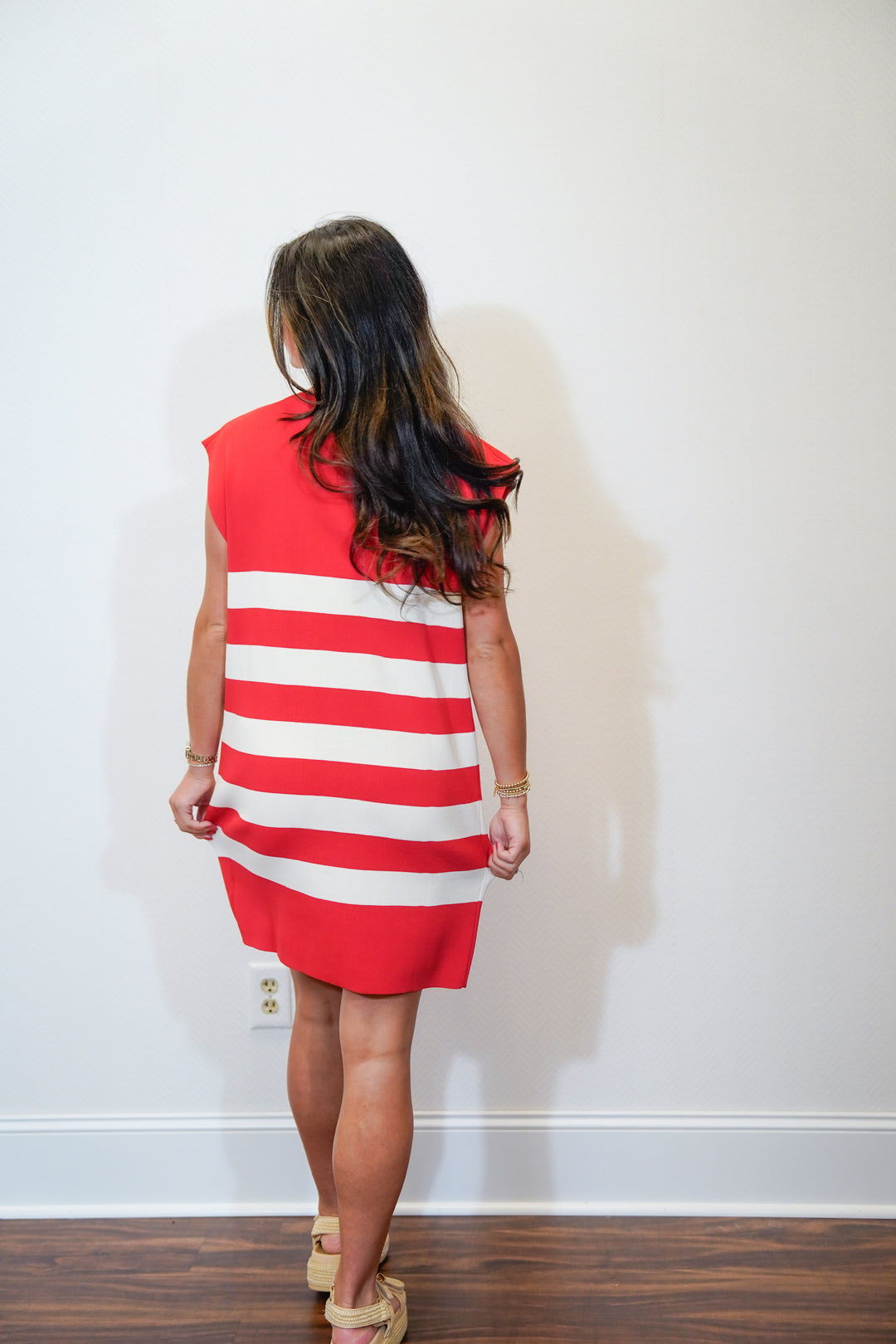 Striped Throw On & Go Dress