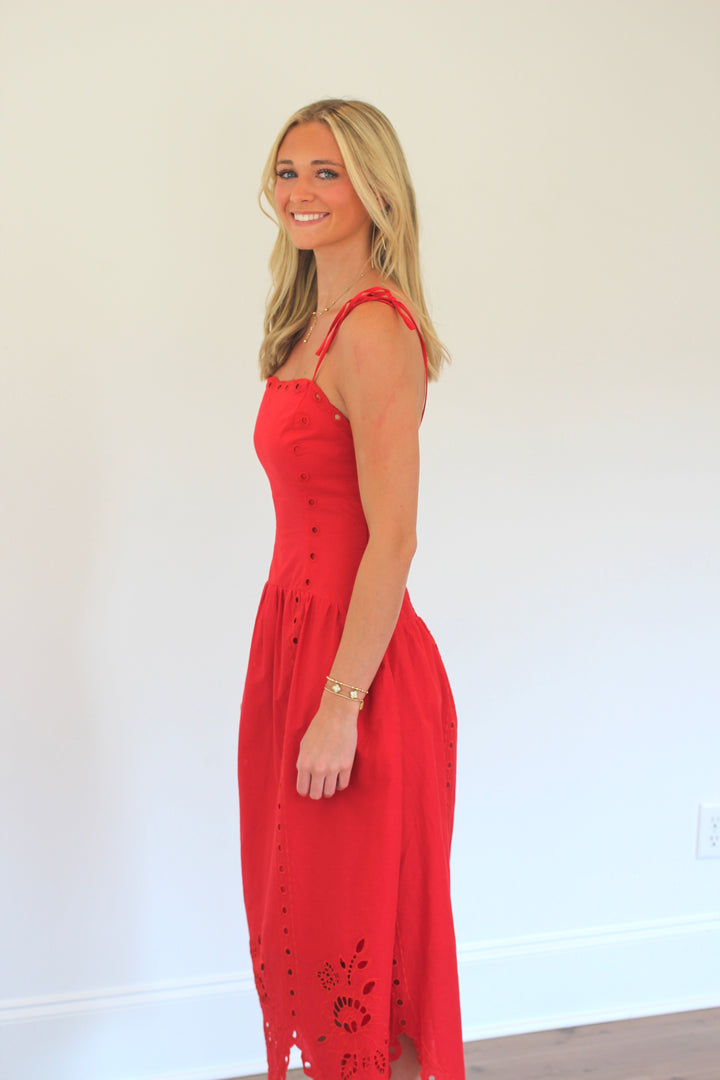 Scarlett Eyelet Midi Dress
