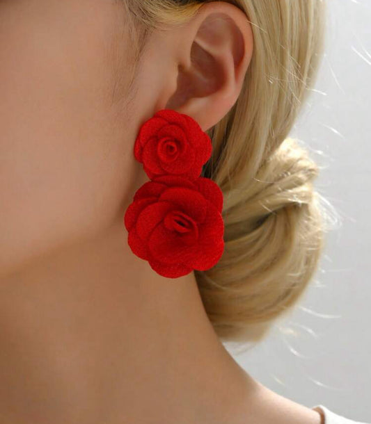 Red Rose Earring