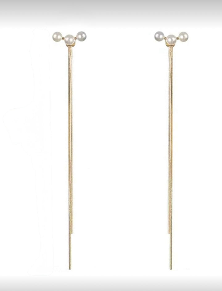 Pearl 3-D Dangle Earrings