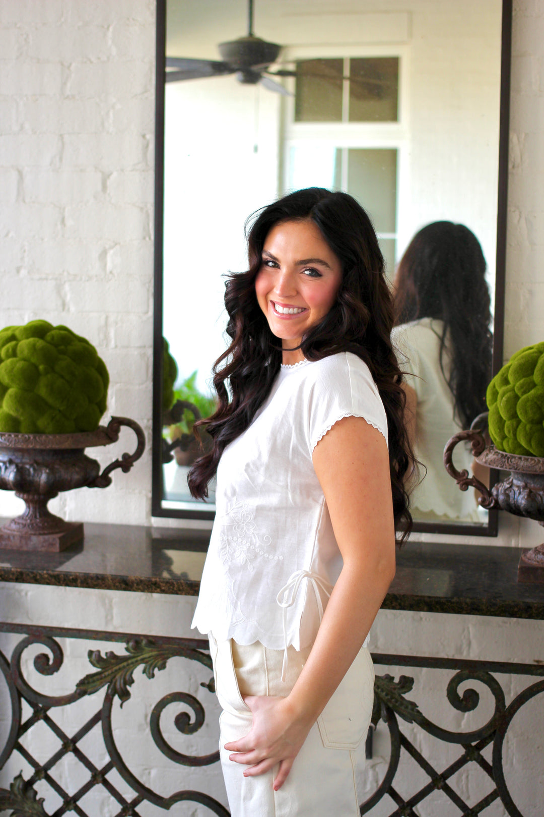 Eyelet Tie Summer Top
