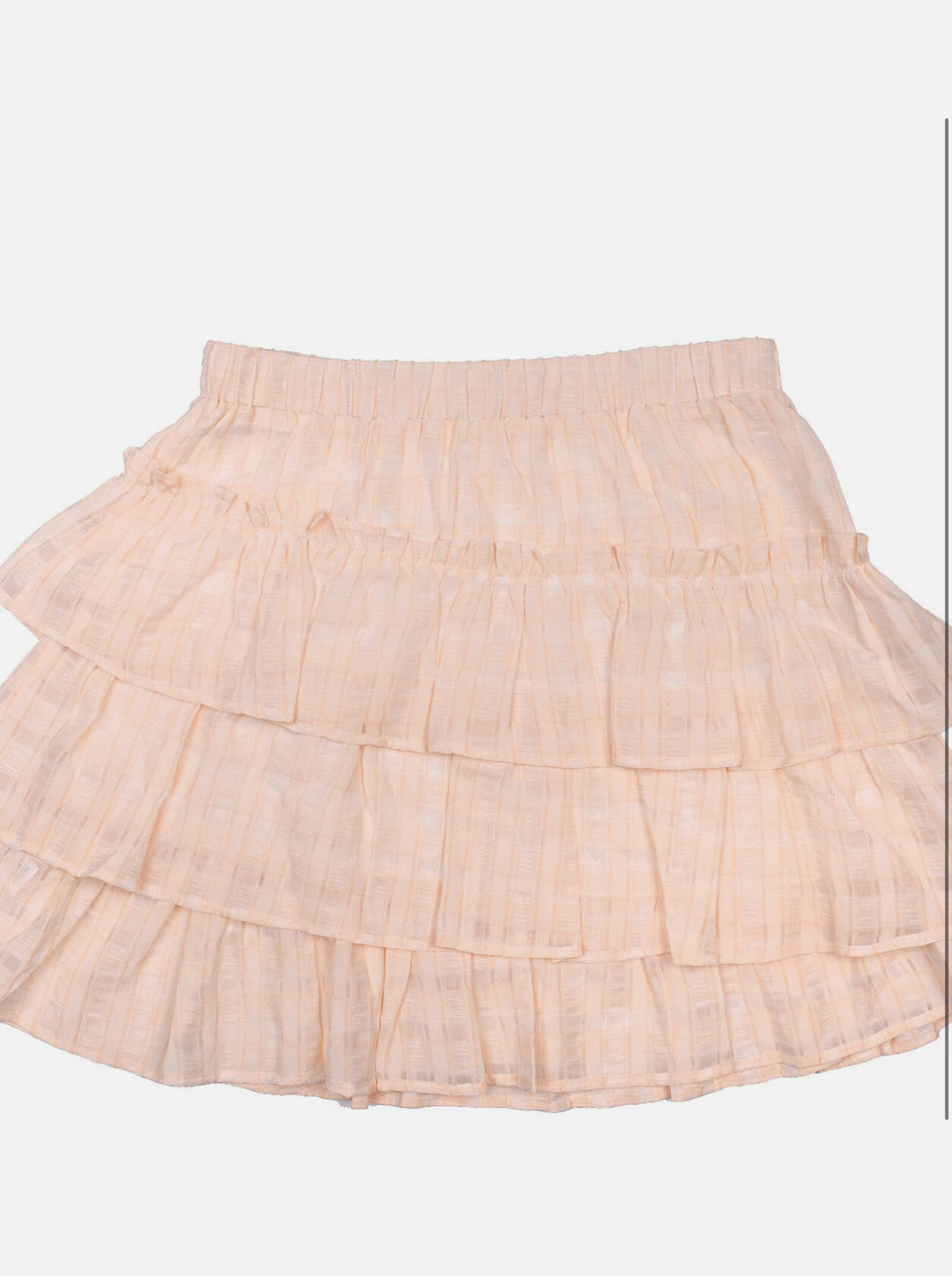 WINDOW PATTERN JACQUARD TIERED SKIRT IVORY M