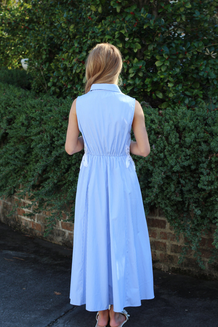 Flower Applique Midi Dress