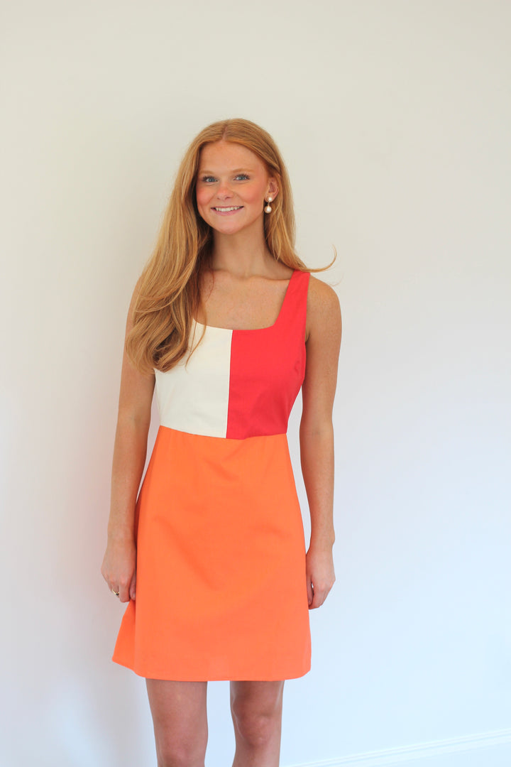 Color Block Square Neck Mini