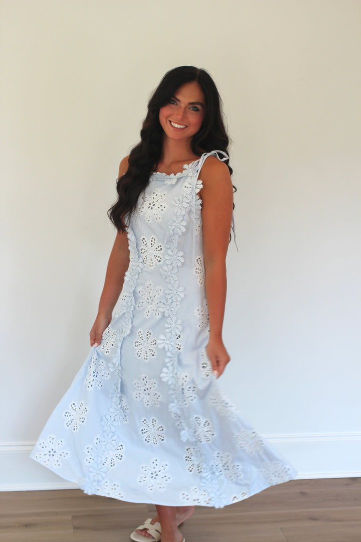 Periwinkle Garden Midi Dress