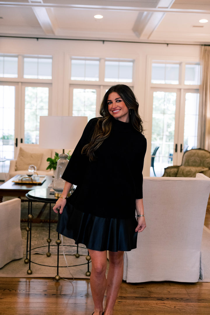 Sallly Leather Hem Dress
