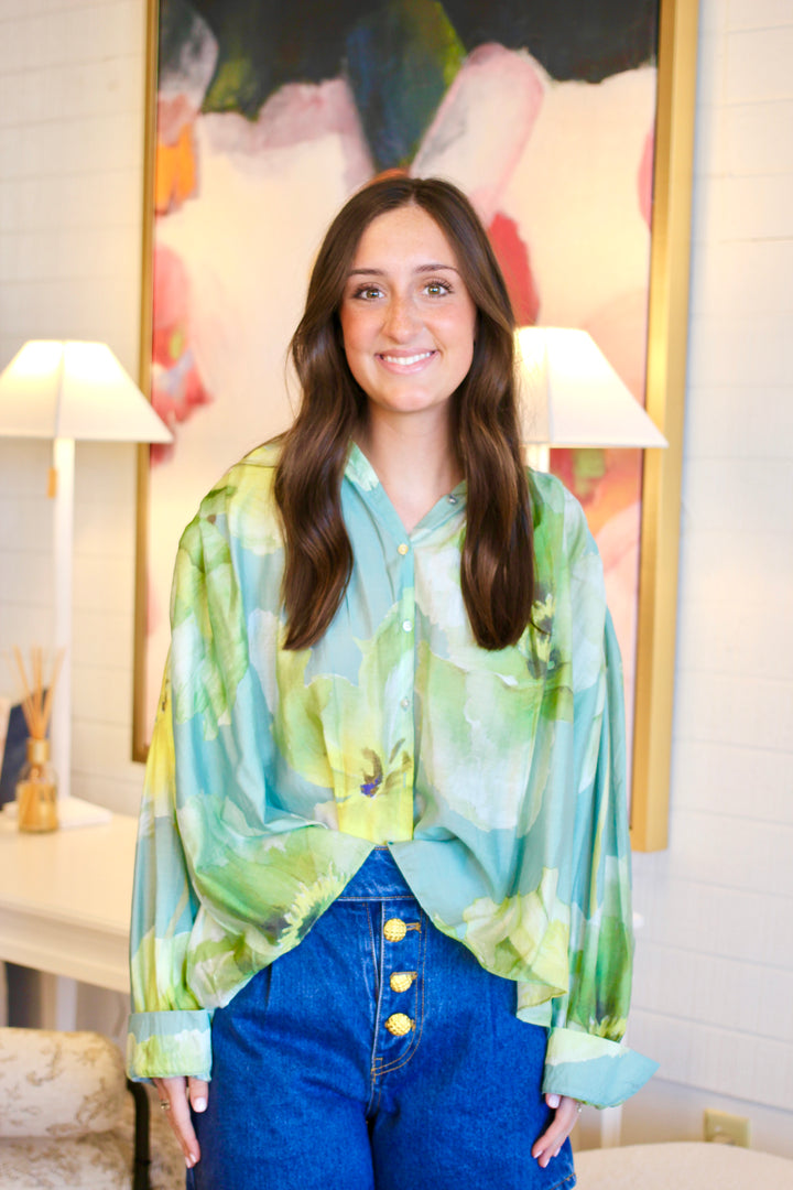 Watercolor Floral Blouse