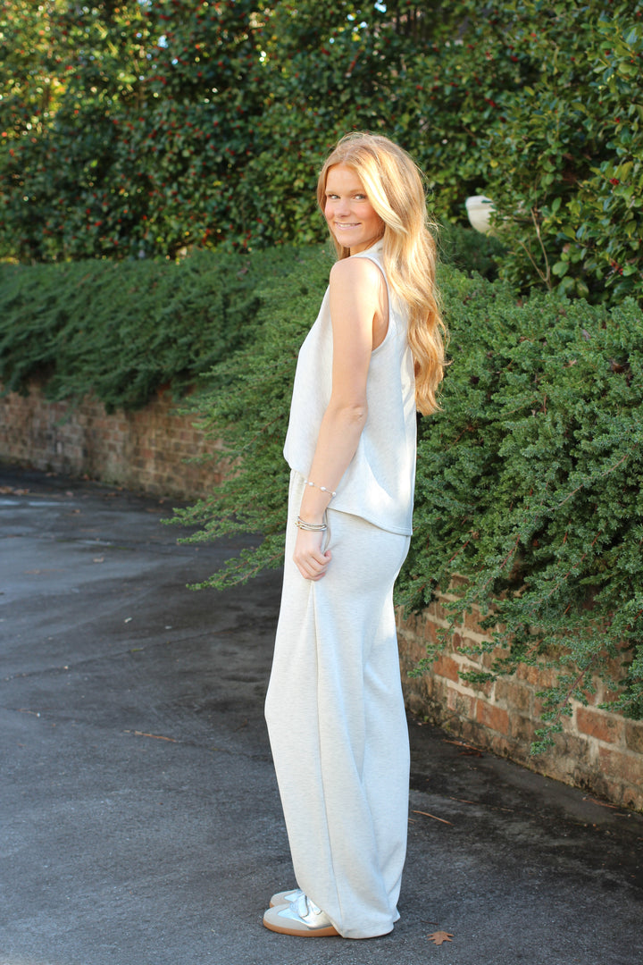 Lux Scuba Mock Neck Sleeveless Set