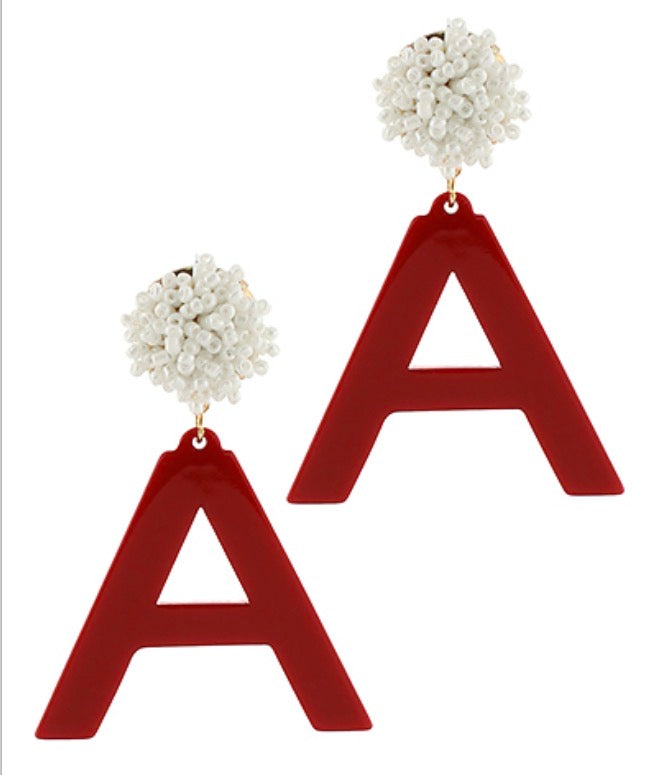 Crimson A Game Day Earring
