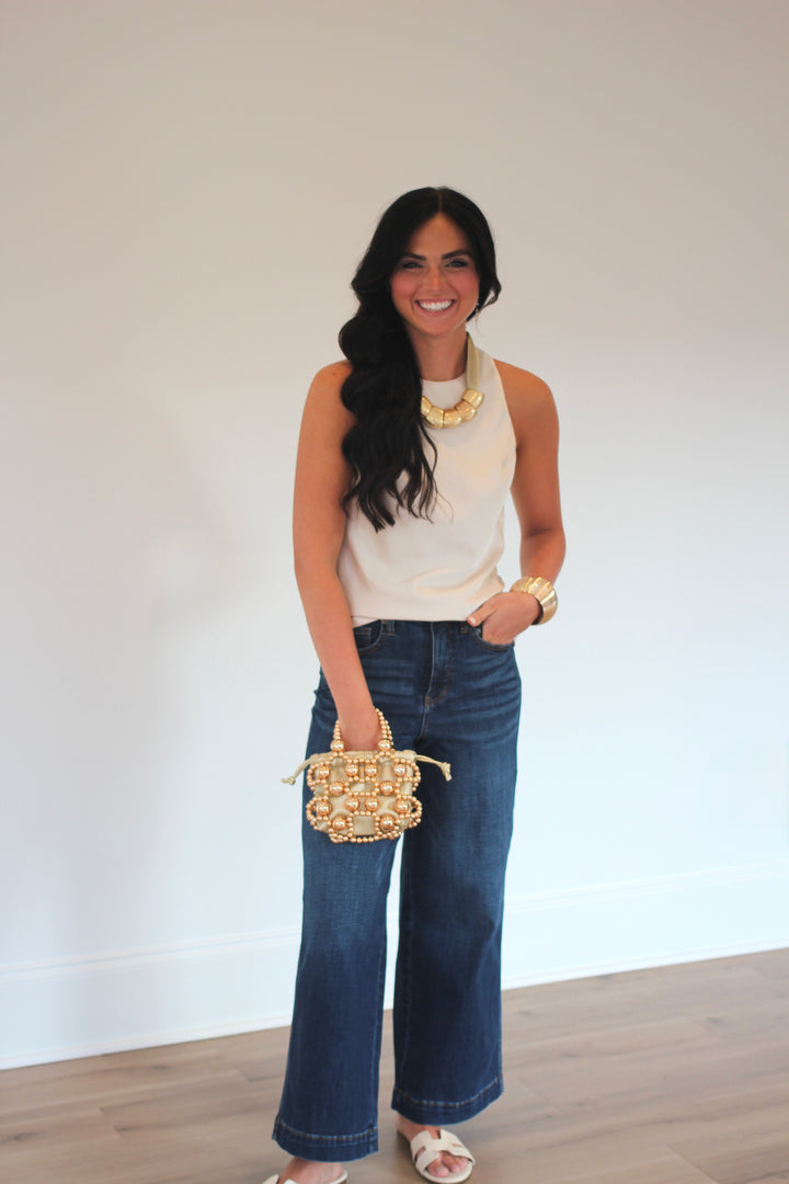 Round Neck Sleeveless Top