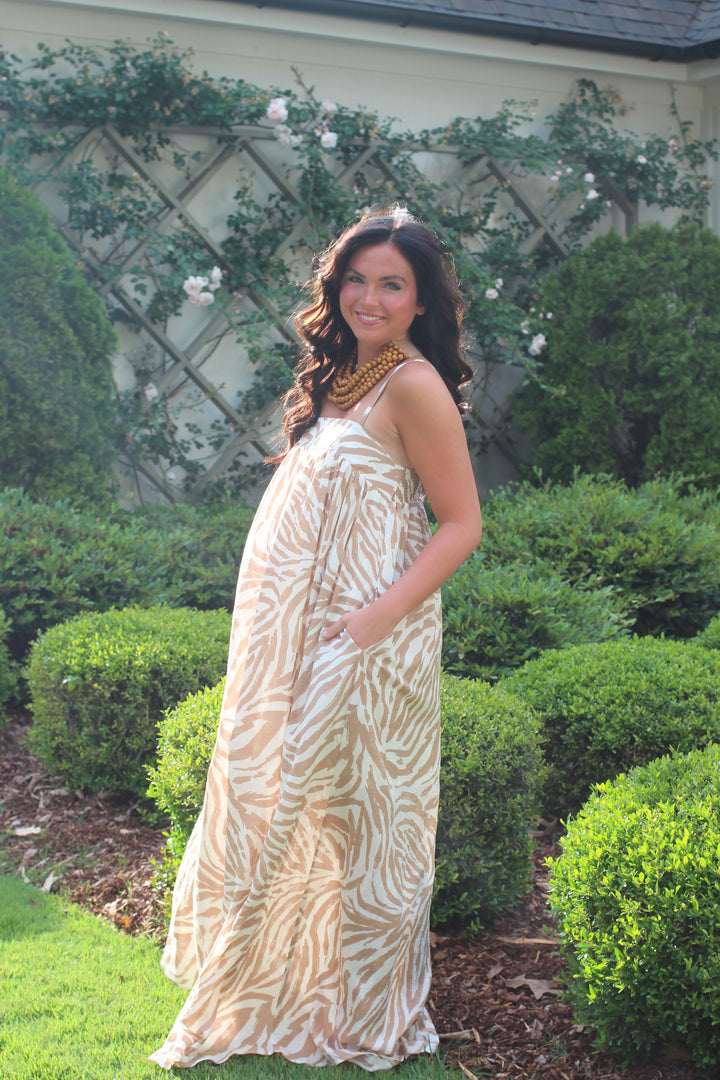 White Leopard Maxi Dress