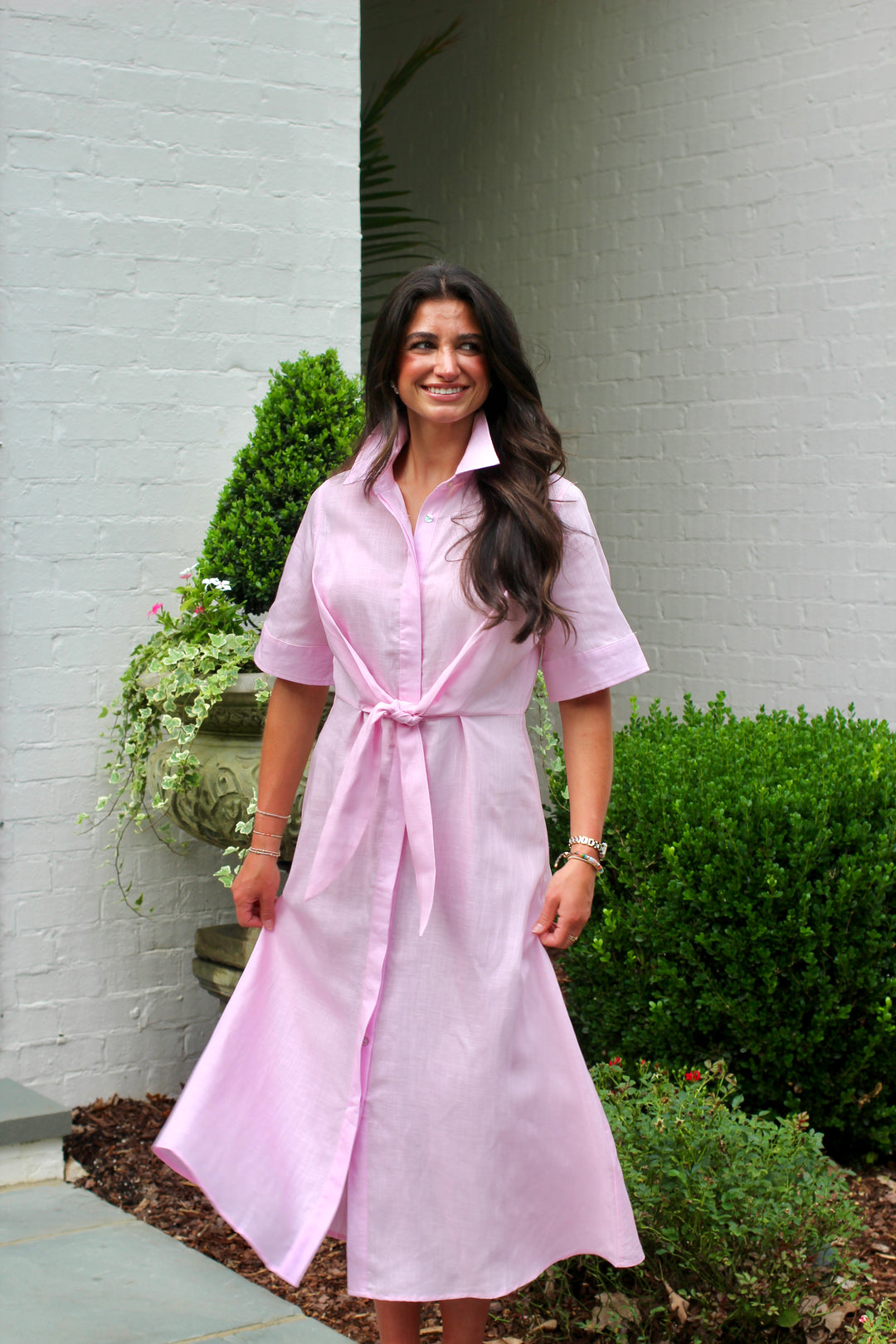 Gardenia Linen Button Dress