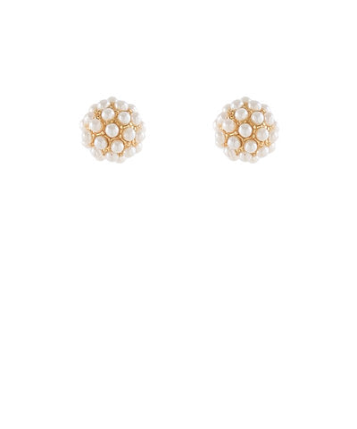 Cream Pearl Post Stud - Cream Pearl/Gold