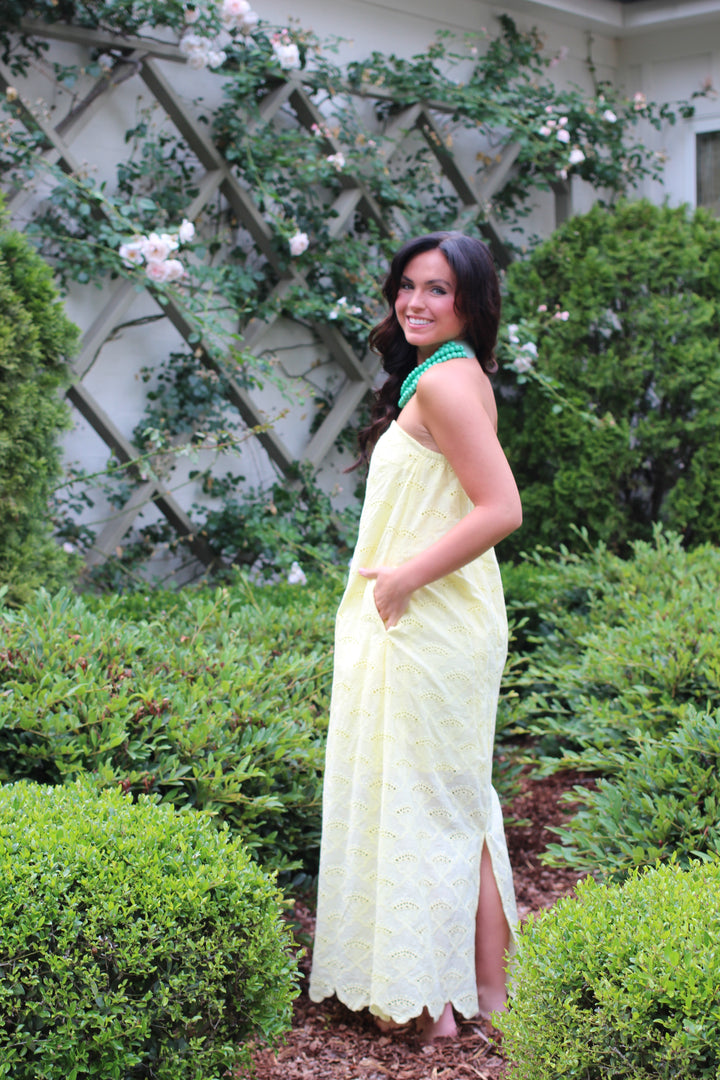 Sunshine Eyelet Strapless Dress