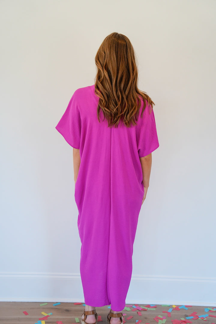 Crepe Caftan Dress