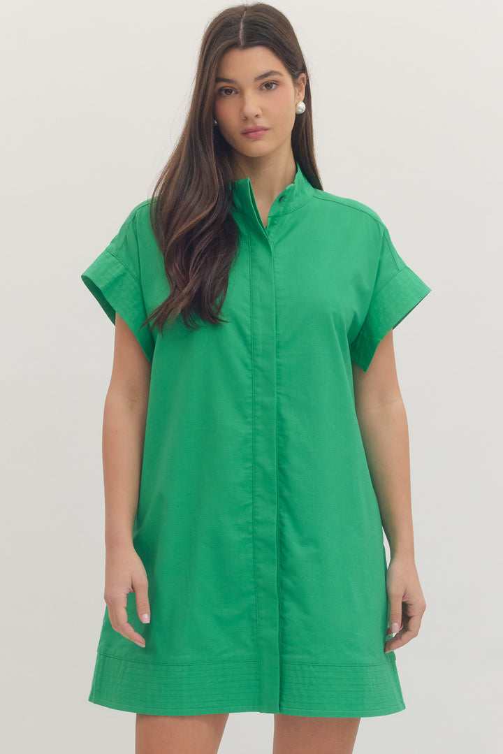 Everyday Throw On Dress in Green