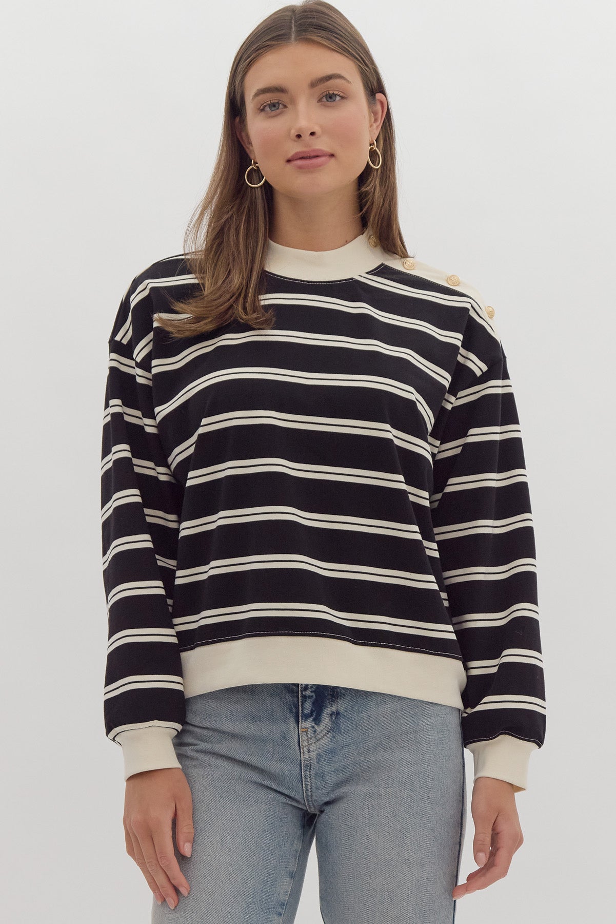 Elevated Striped Sweatshirt