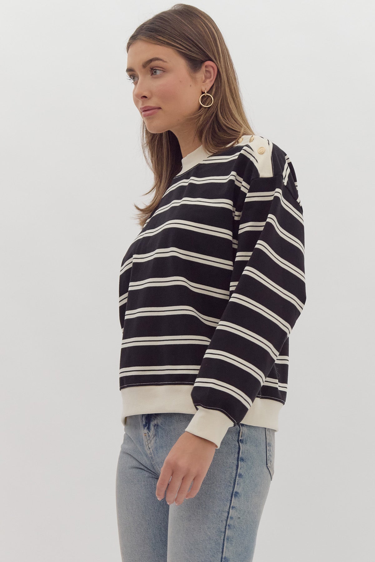 Elevated Striped Sweatshirt