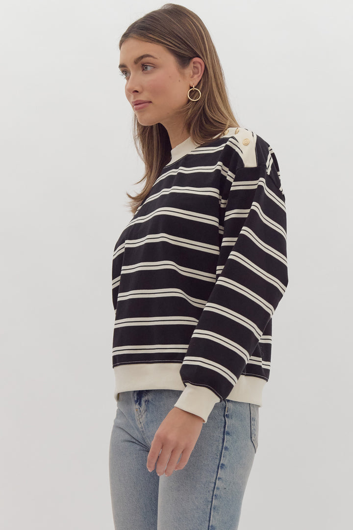 Elevated Striped Sweatshirt