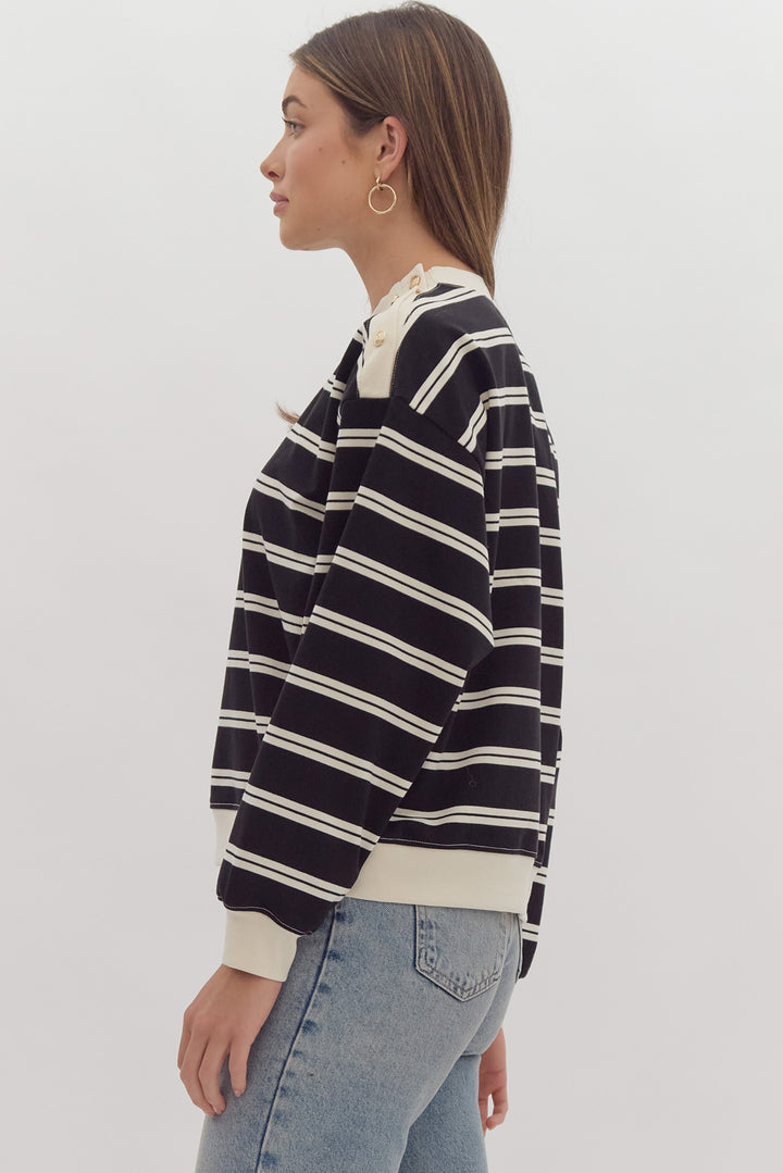 Elevated Striped Sweatshirt