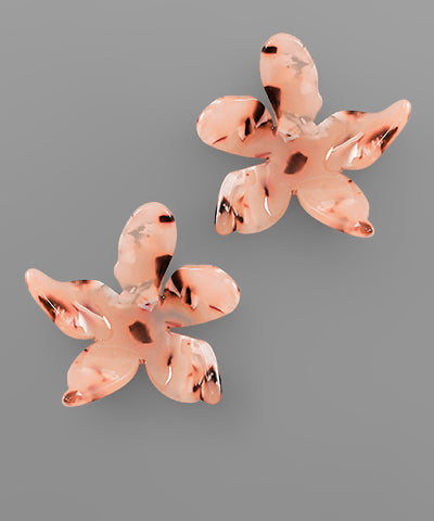 Peach Bloom Earring - Peach