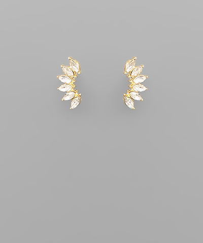 Crystal Marquise Stud - Gold/Clear
