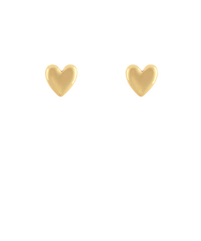Brass Heart Drop Stud - Gold