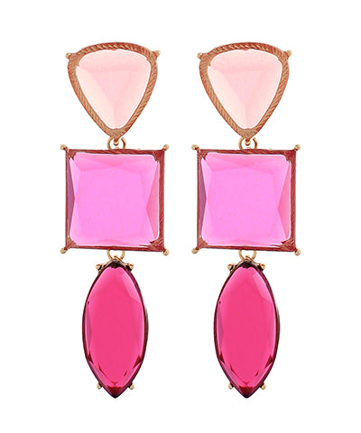 Pink Fuchsia Drop Earring - Pink/Fuchsia