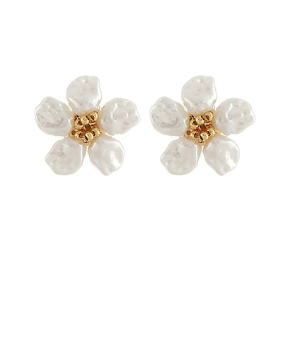 Blossom Pearl Earring - Cream/Gold