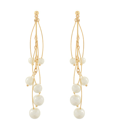 Pearl Fringe Long Earrings