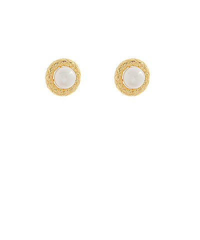 Pearl Dome Stud - Cream/Gold
