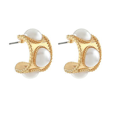 Pearl Accent Dome Hoops