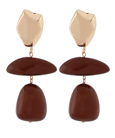 Bronze Geo Hoop - Brown/Gold
