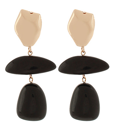 Noir Geo Hoop - Black/Gold