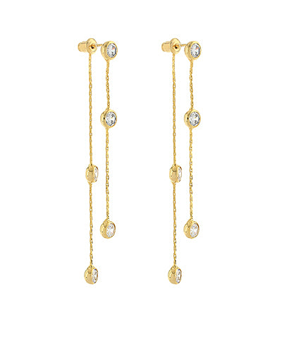 Crystal Lattice Earring - Clear/Gold