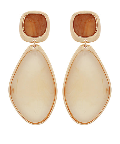 Ivory Oval Shape Drop - Ivory/Gold