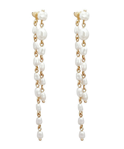 Pearl Front &amp; Back Stud - Cream
