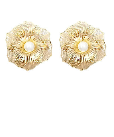 Gold Filigree Pearl Drop - Gold