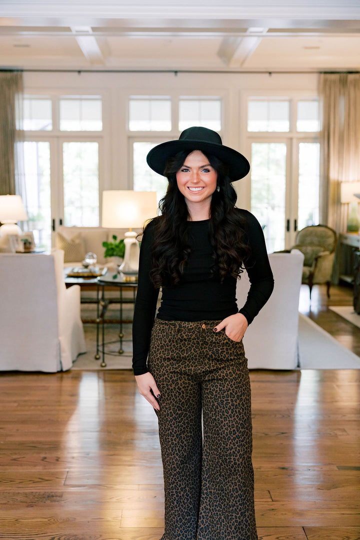 Leopard Ruffle Jeans