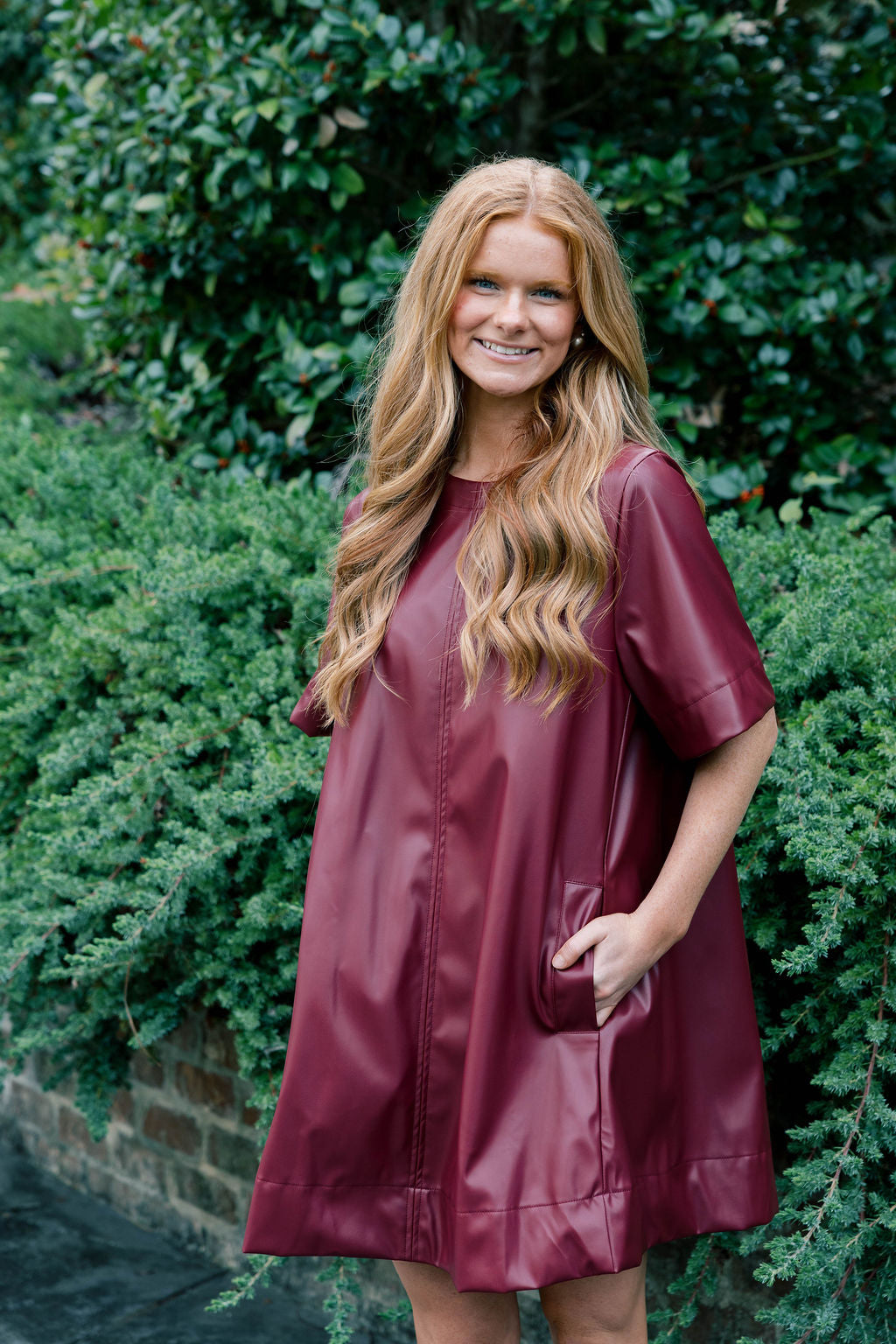 Flared Vegan Leather Dress