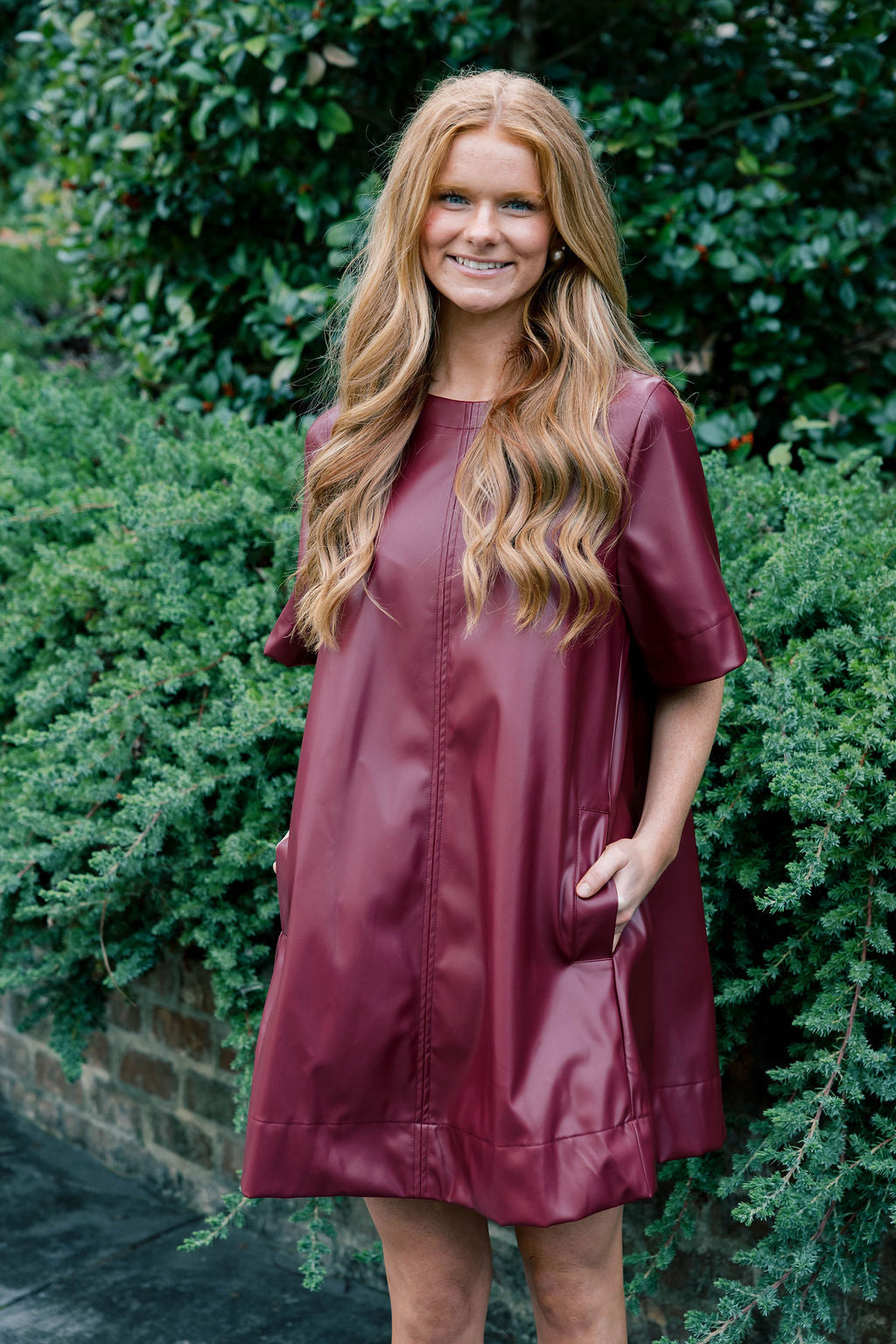 Flared Vegan Leather Dress