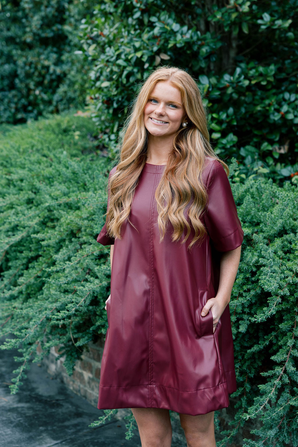 Flared Vegan Leather Dress