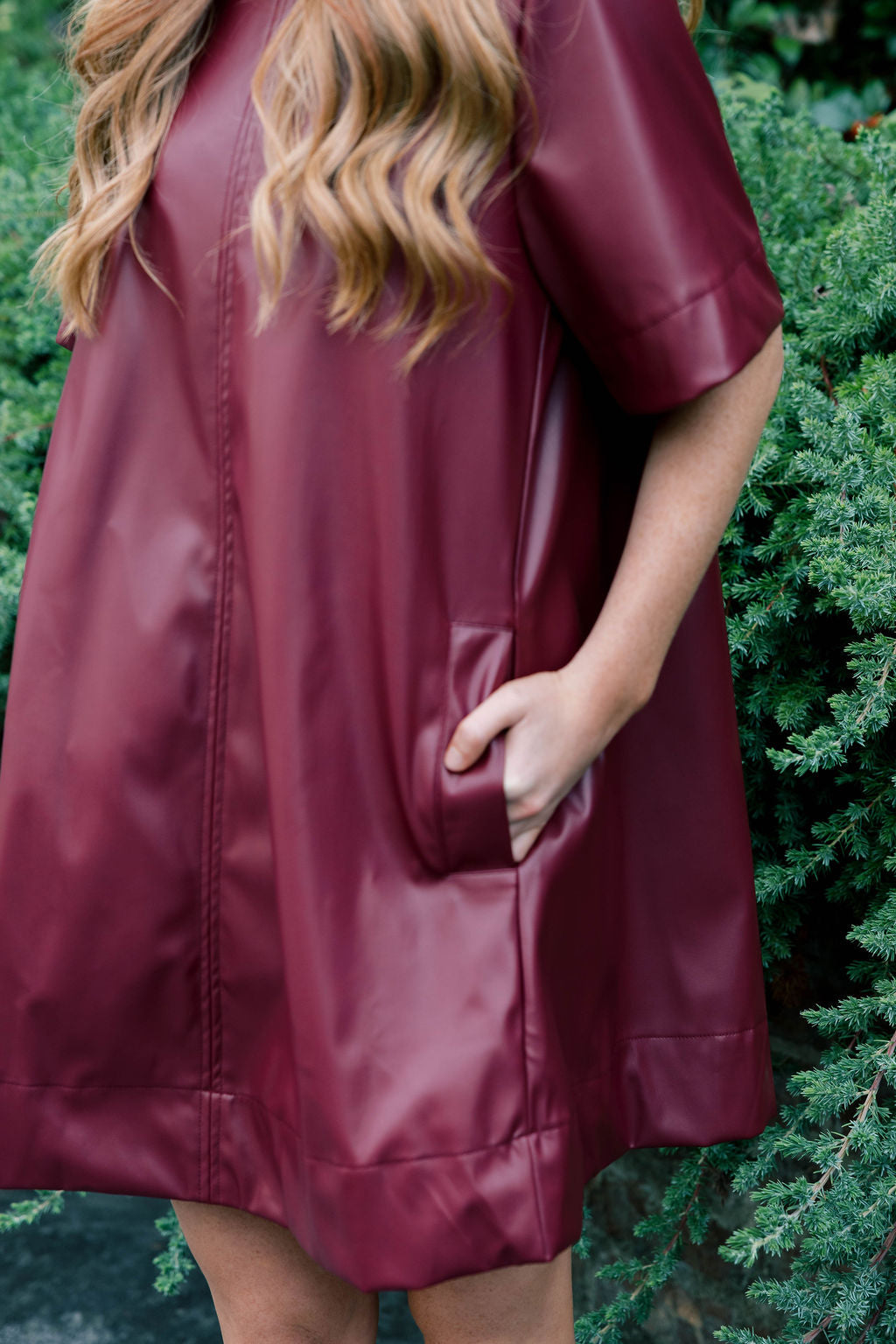 Flared Vegan Leather Dress