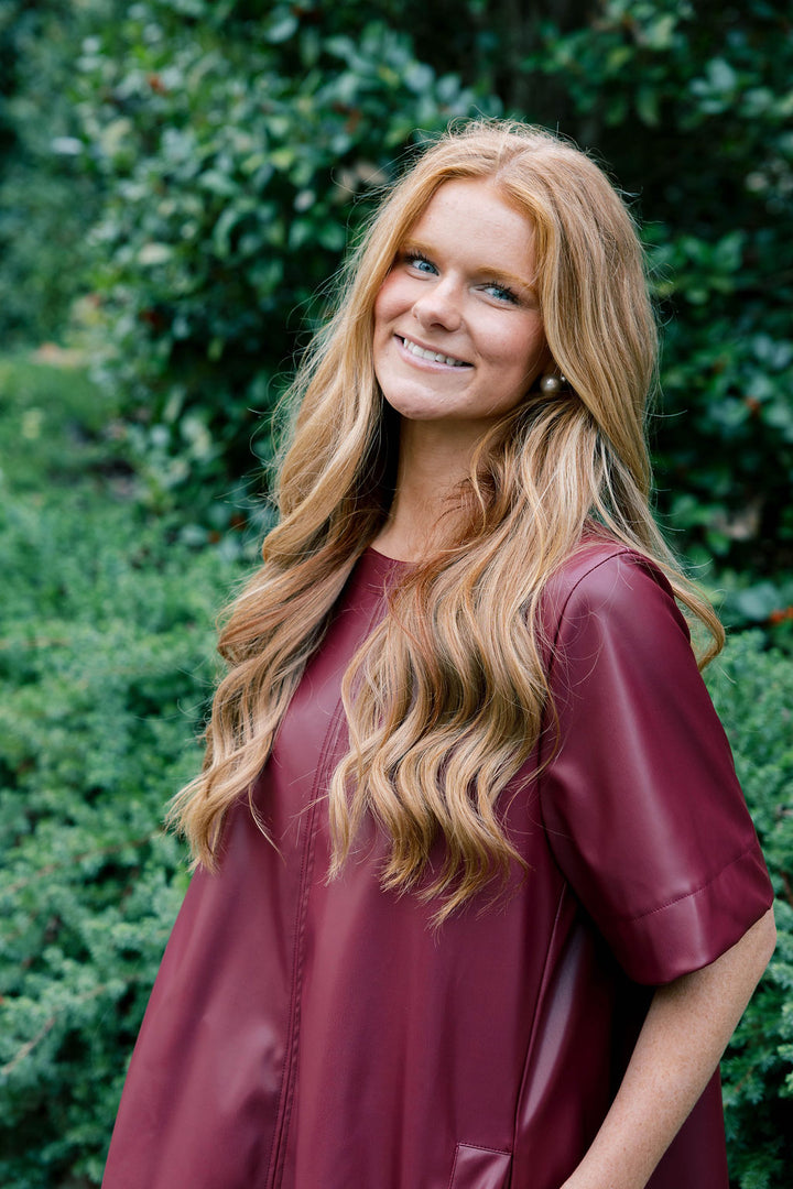 Flared Vegan Leather Dress