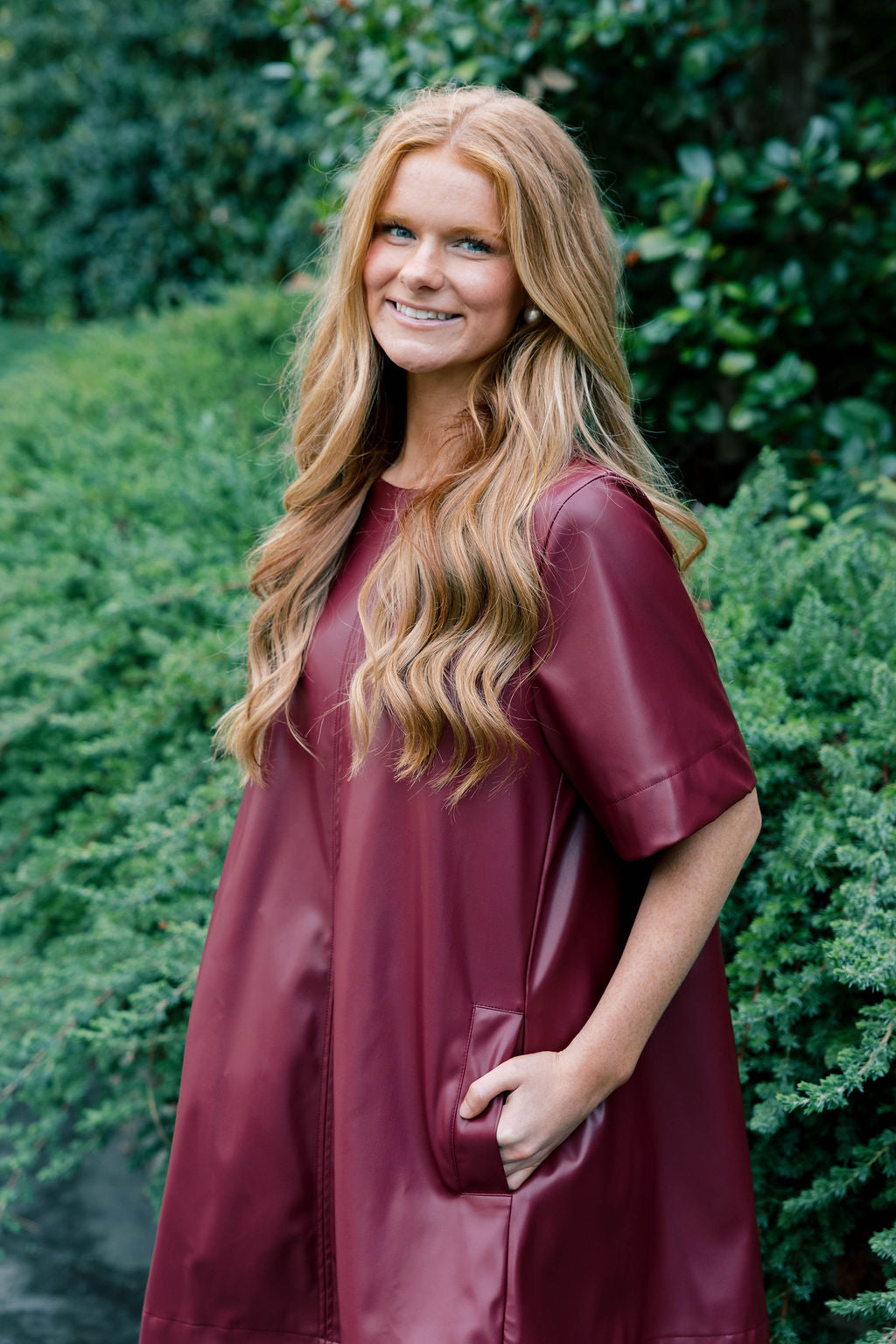 Flared Vegan Leather Dress