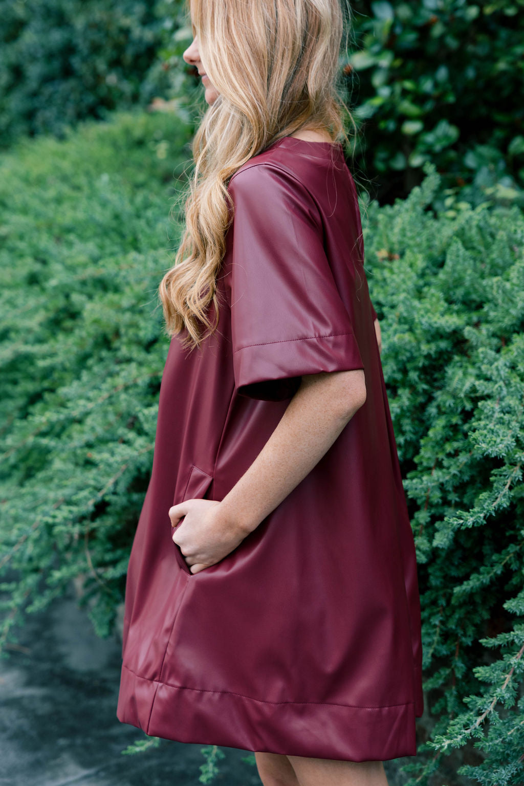 Flared Vegan Leather Dress