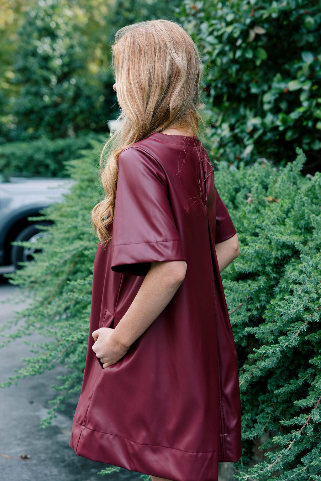 Flared Vegan Leather Dress